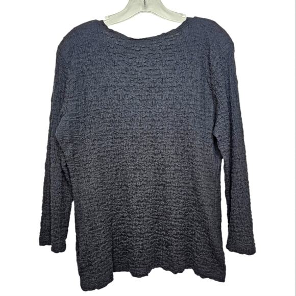 Croft and Barrow Long Sleeve Lightweight Black Textured Shirt Medium - Picture 7 of 7